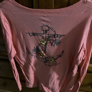 Pink Anchor Graphic Women's Top